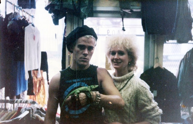 gina kent and lizard in shop