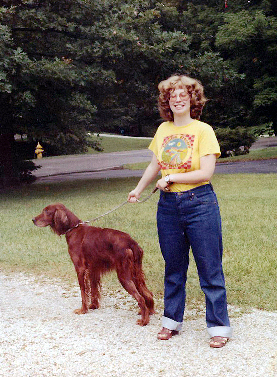 1980ish Sarah and dog on Audubon Drive