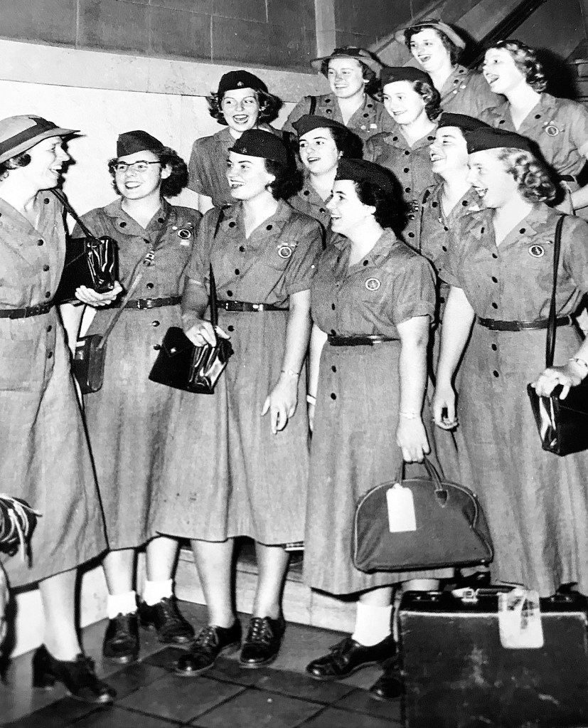 Senior Girl Scouts at Hartford leaving for Europe 1949